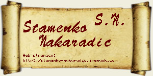 Stamenko Nakaradić vizit kartica